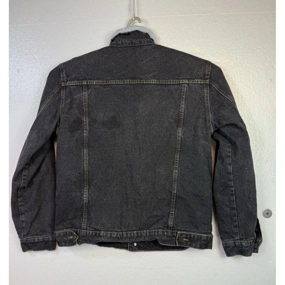 Neufigr Denim Jacket Mens Sz M Black Sherpa Lining Coat Western‎ Cowboy